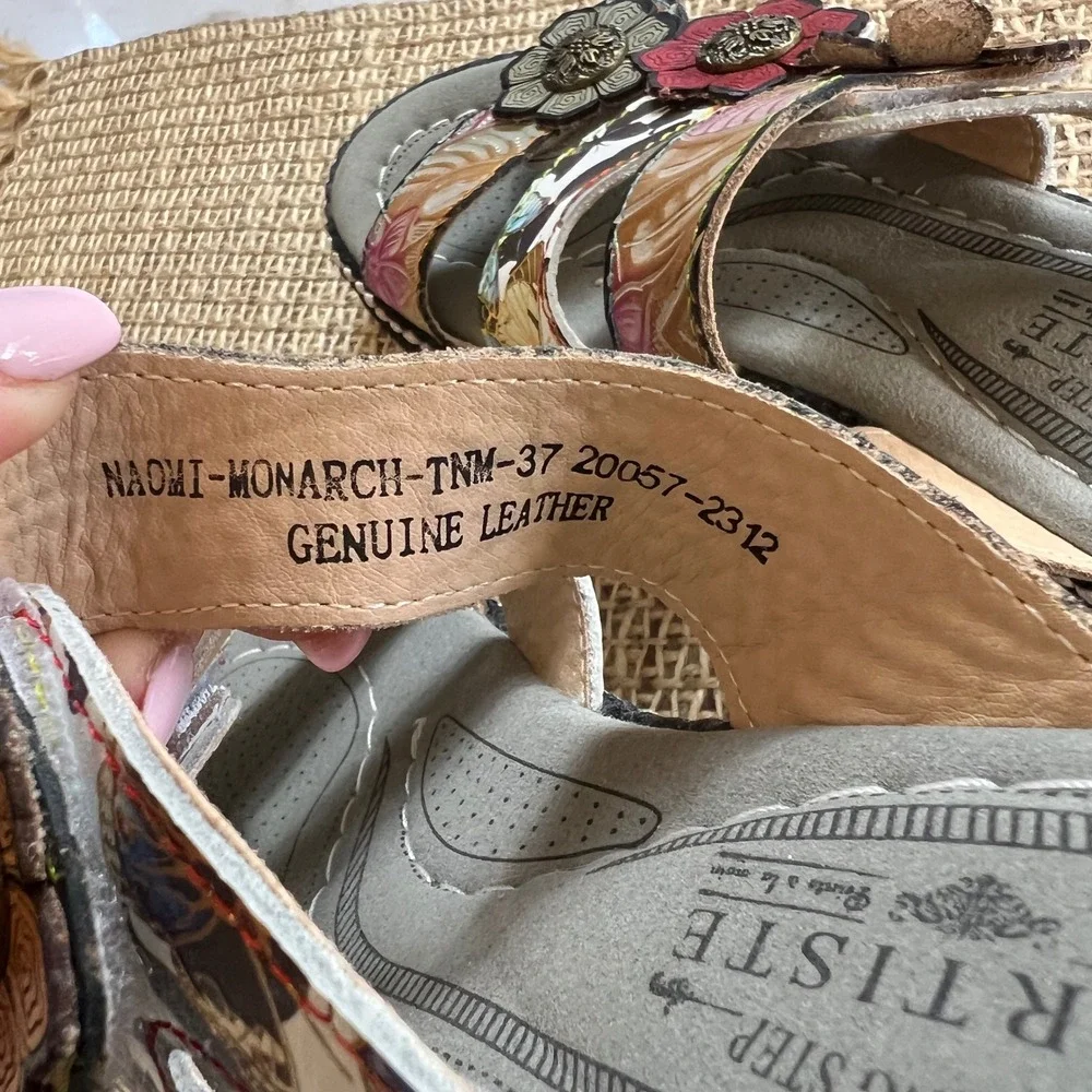 LArtiste Spring Step Naomi Monarch Butterfly Floral Platform Sandals Size 37‎ - Picture 6 of 9